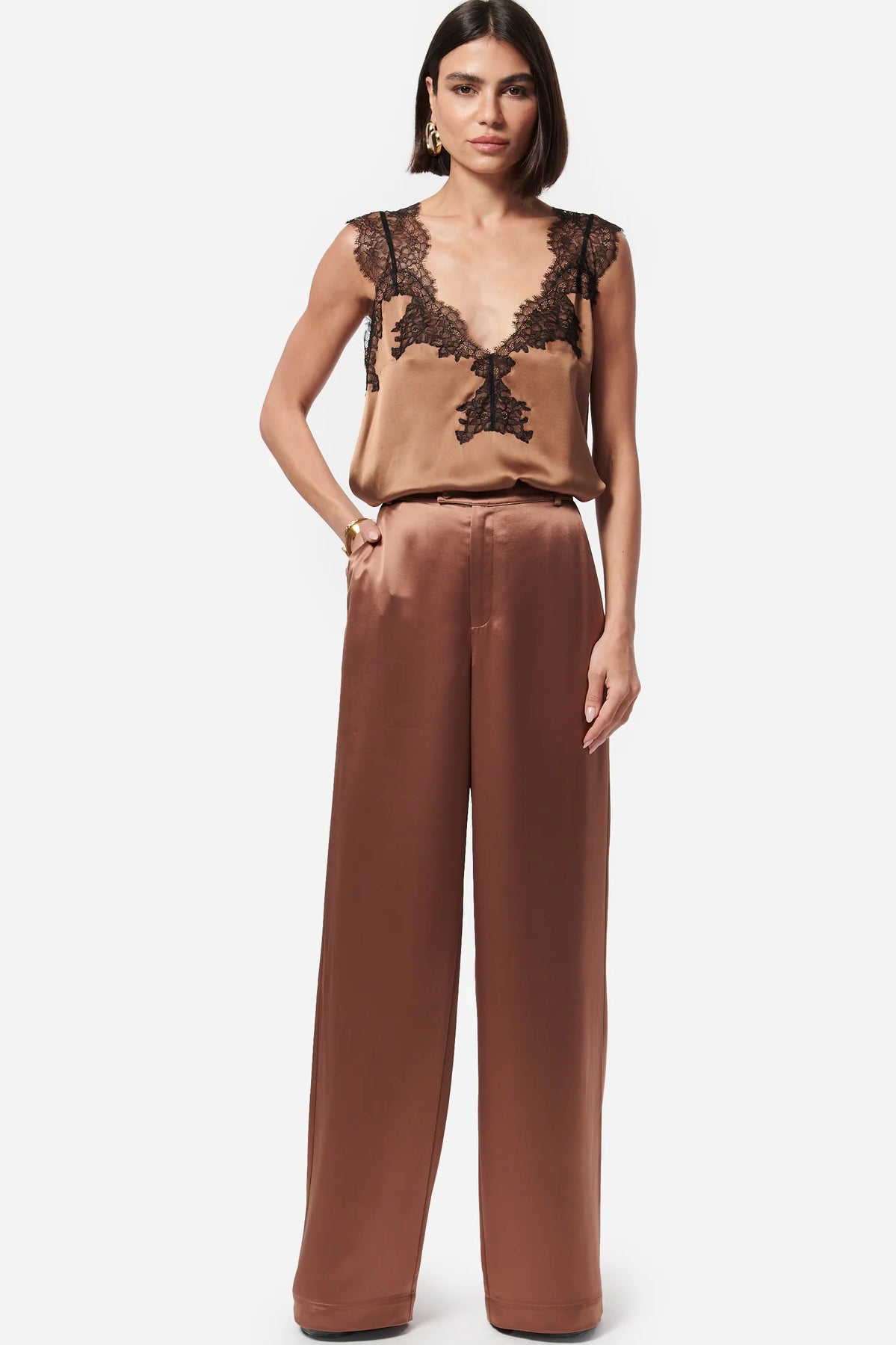 Cosmic Flow Lace Trim Cami