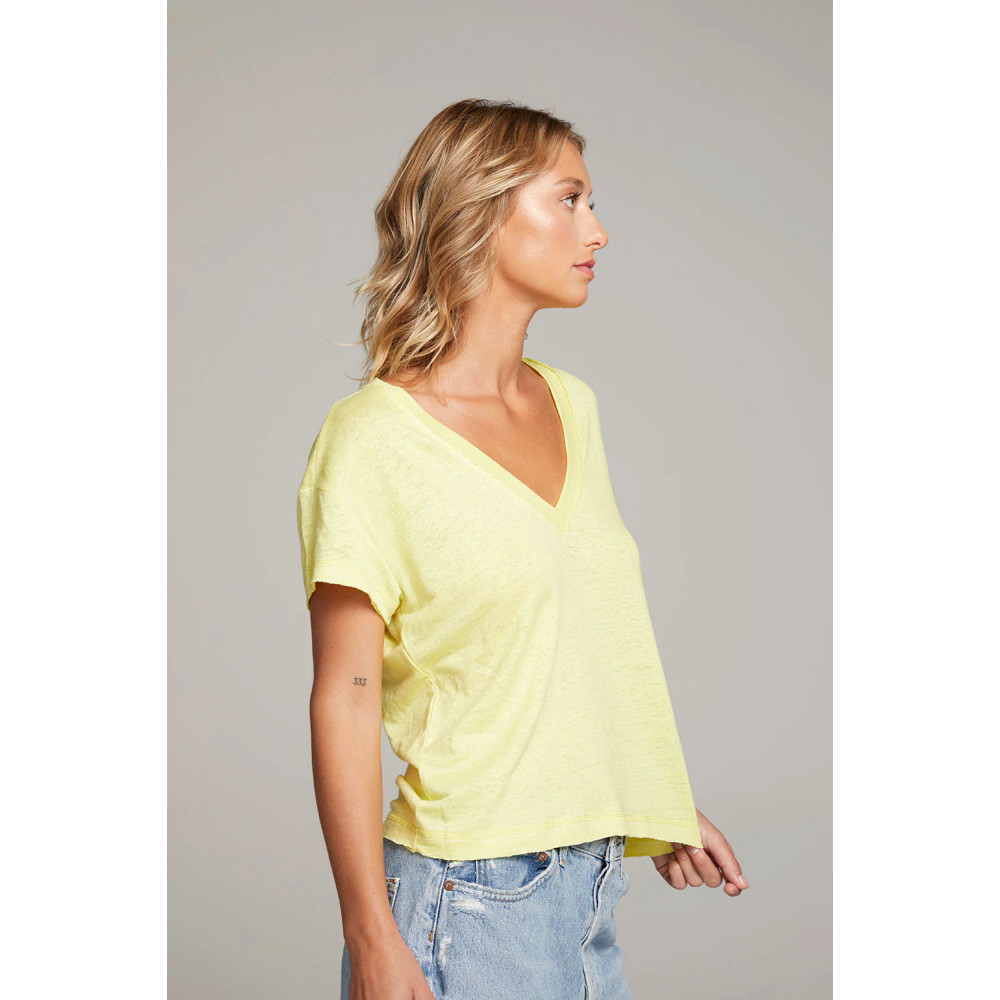 Satén V-Neck Tee