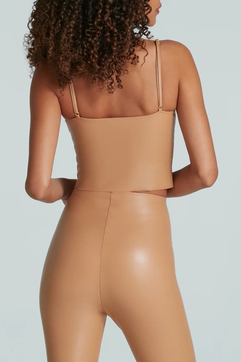 Aurora Leather Crop Cami