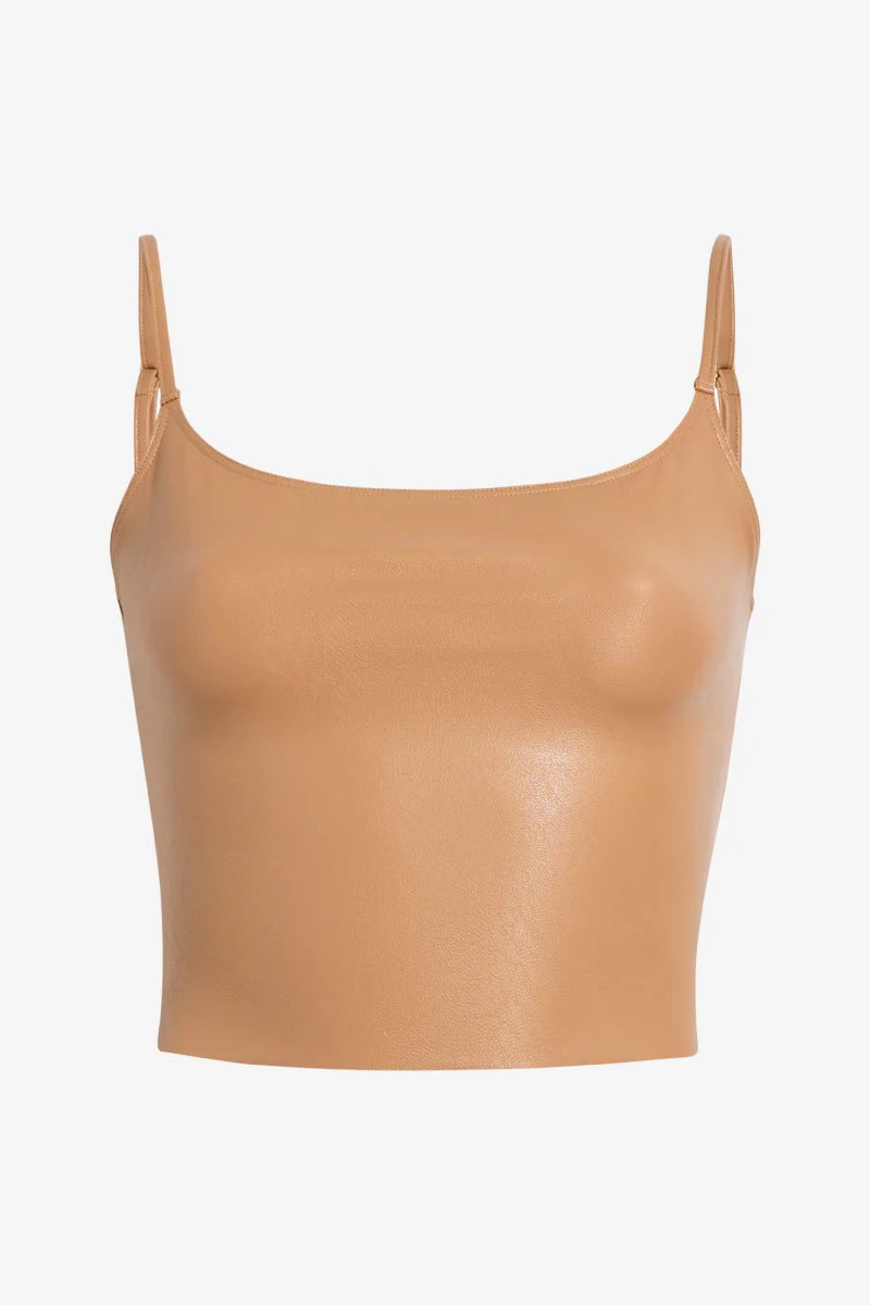 Aurora Leather Crop Cami