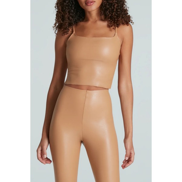 Aurora Leather Crop Cami