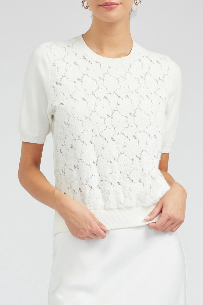 Sogno Stella Crochet Detail Top