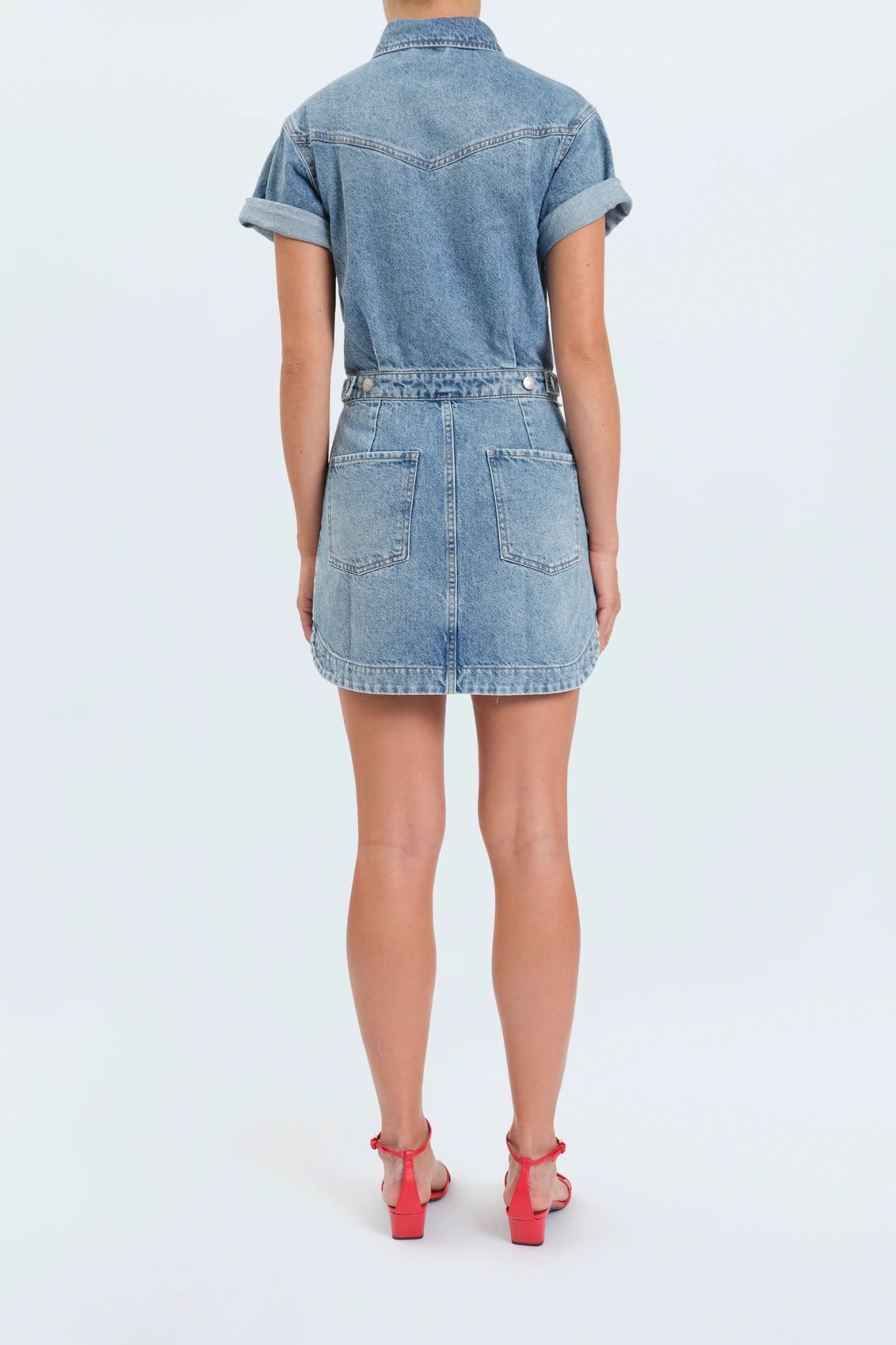 Shift Twist Denim Dress