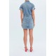 Shift Twist Denim Dress