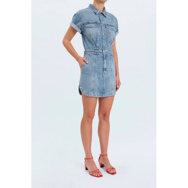 Shift Twist Denim Dress