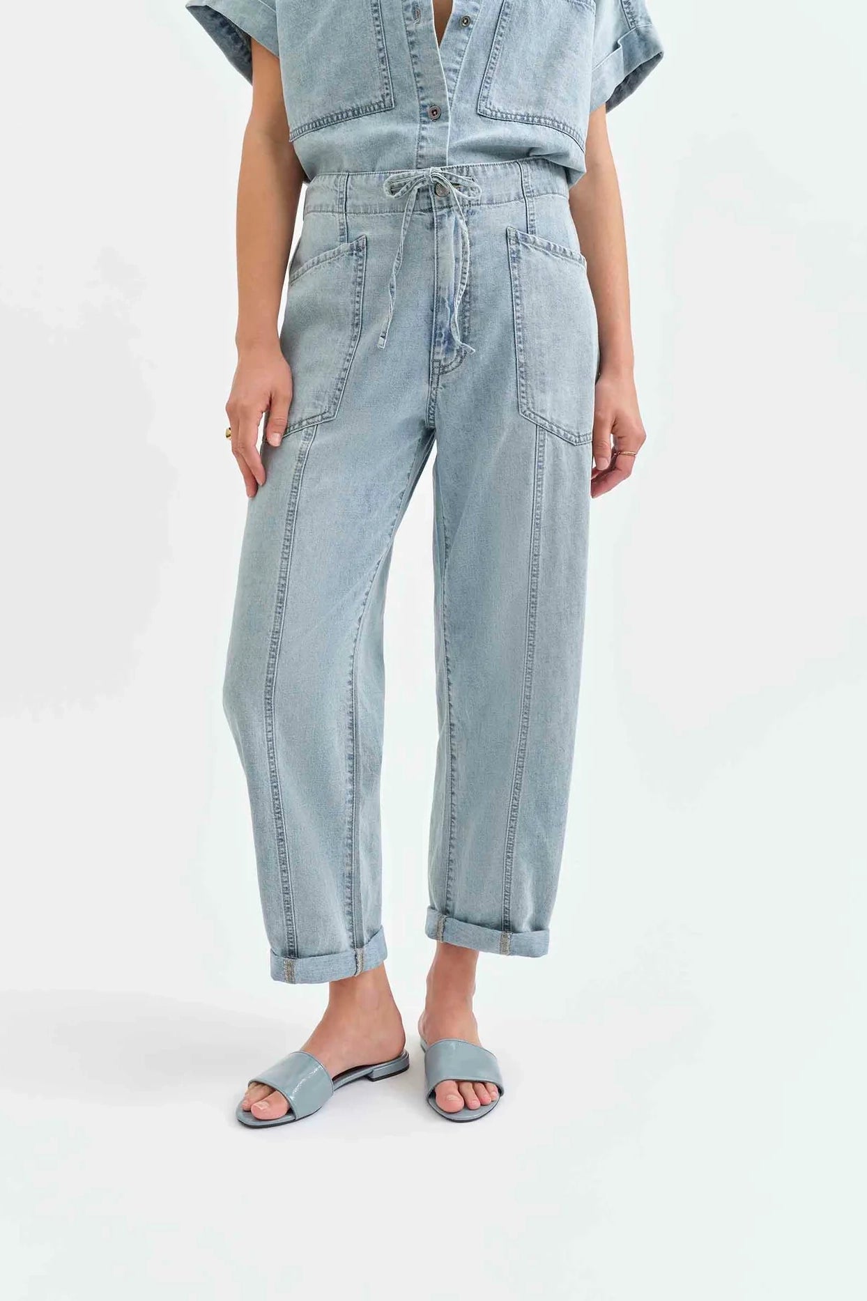 Azure Dream Drawstring Soft Barrel Leg