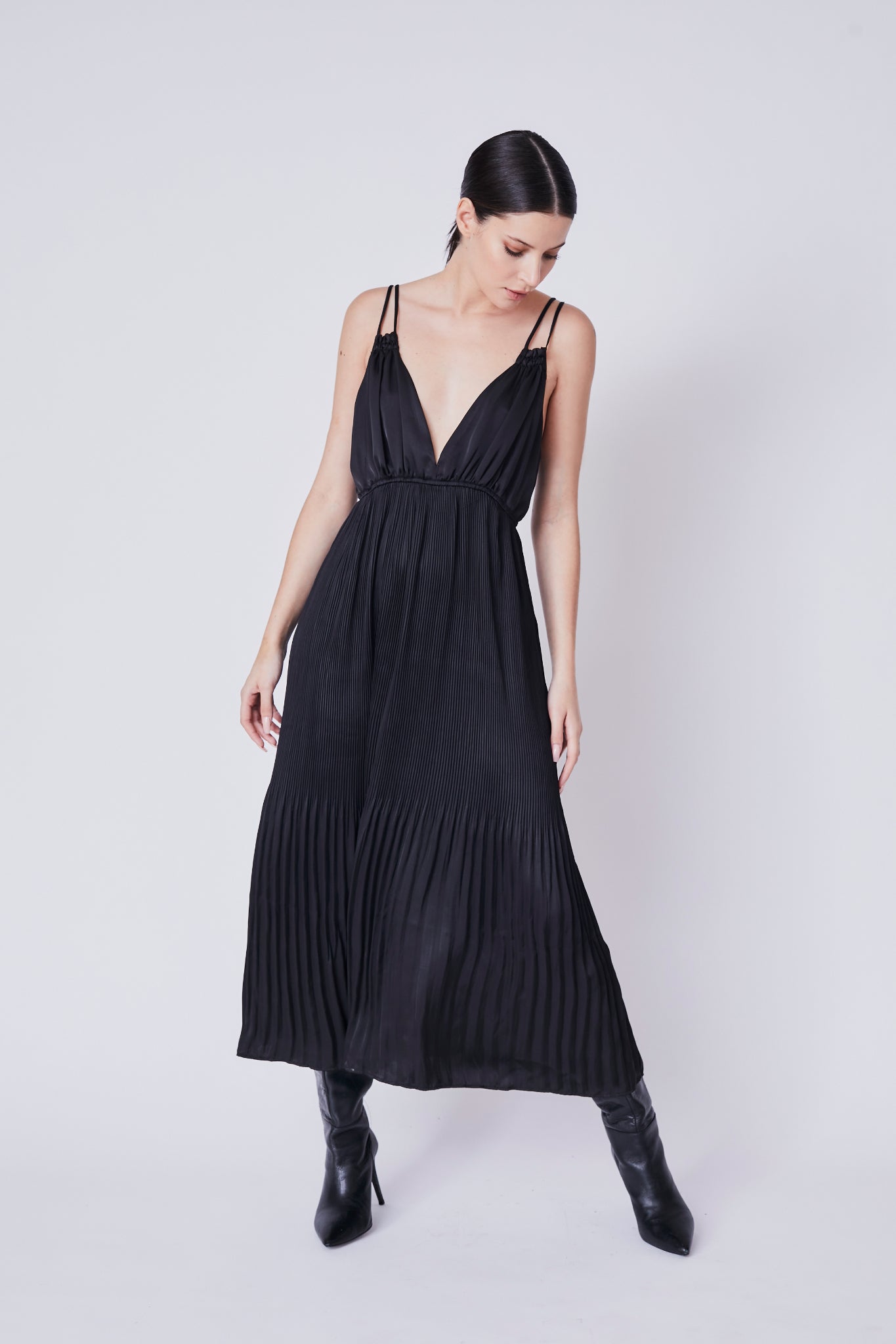 Elite Pleat Maxi Dress