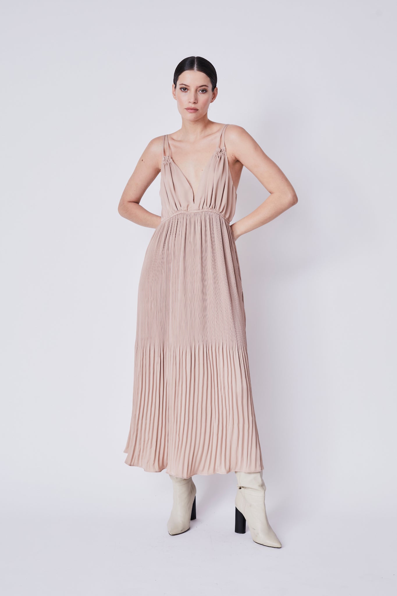 Elite Pleat Maxi Dress