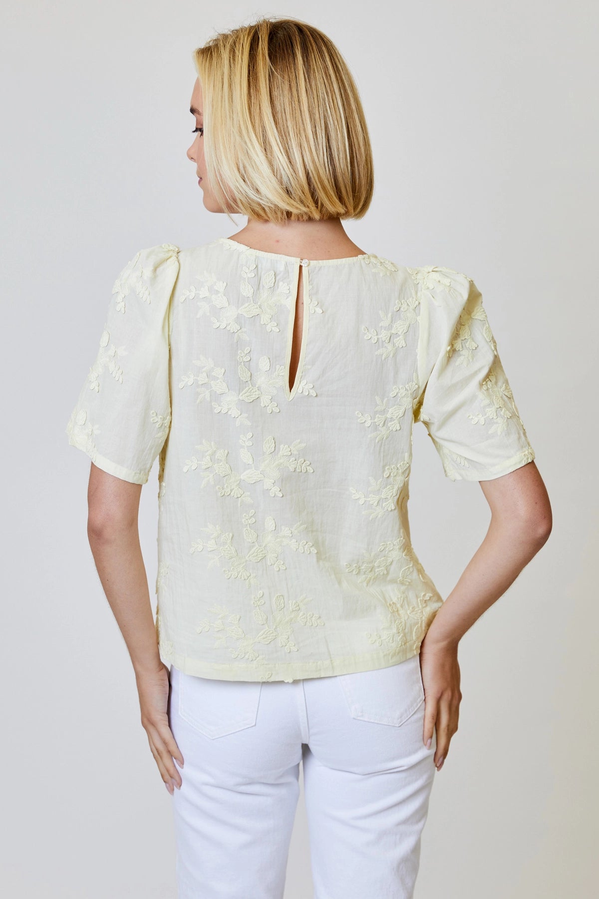 Velvet Glow Flower Applique Top