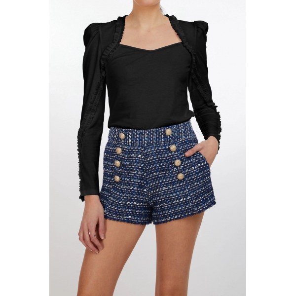 Ethereal Lumina Ruffle Trim Top