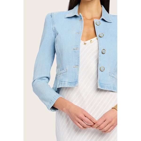 Crimson Vibe Denim Jacket