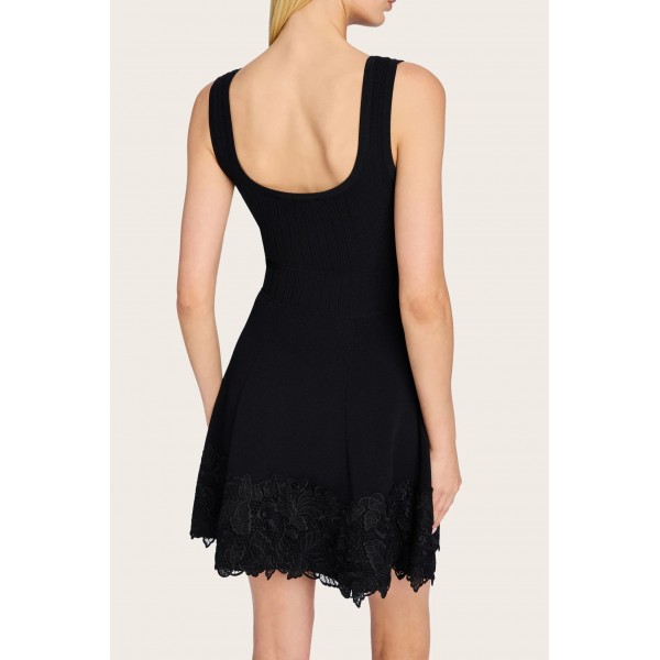 Midnight Bloom Lace Knit Dress