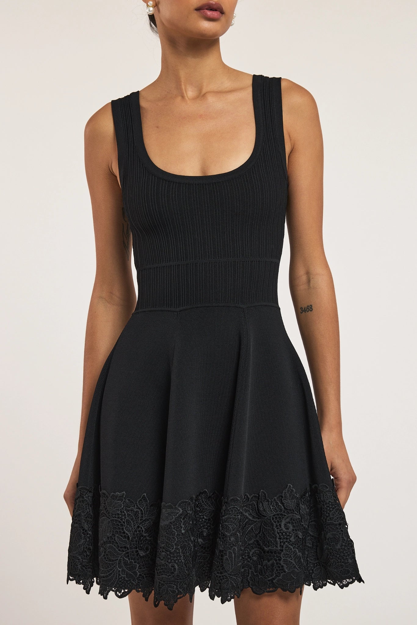 Midnight Bloom Lace Knit Dress