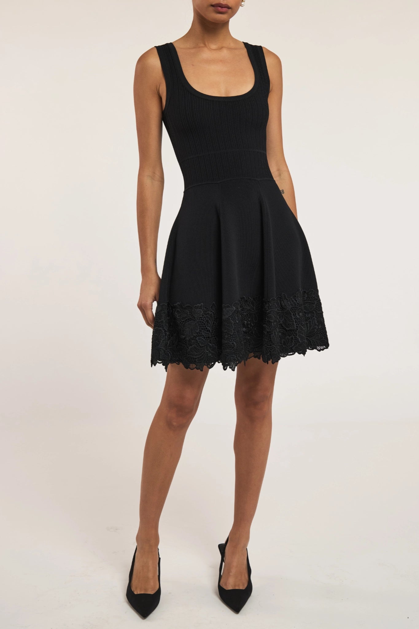 Midnight Bloom Lace Knit Dress