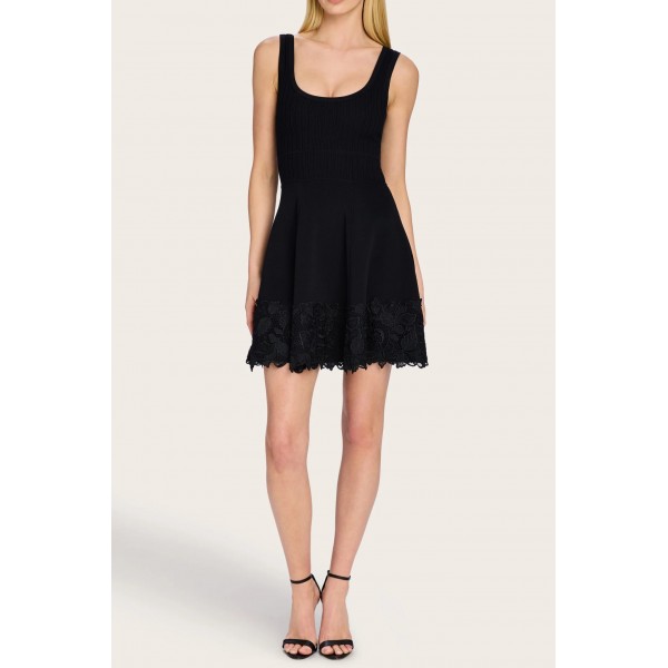 Midnight Bloom Lace Knit Dress