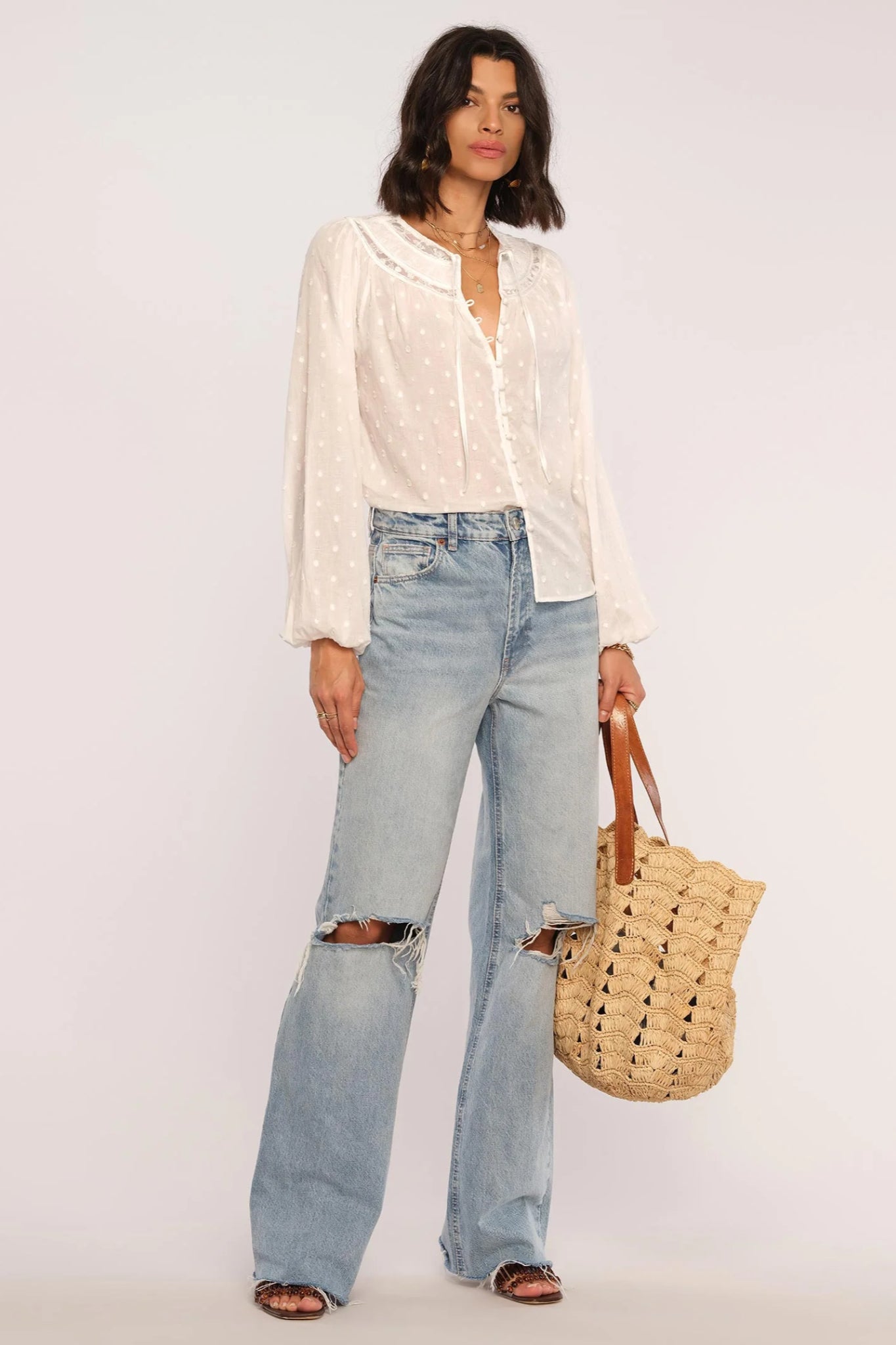 Twilight Swiss Dot Woven Top