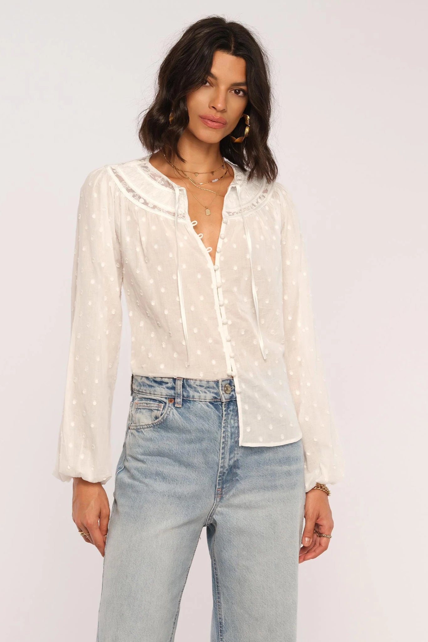 Twilight Swiss Dot Woven Top