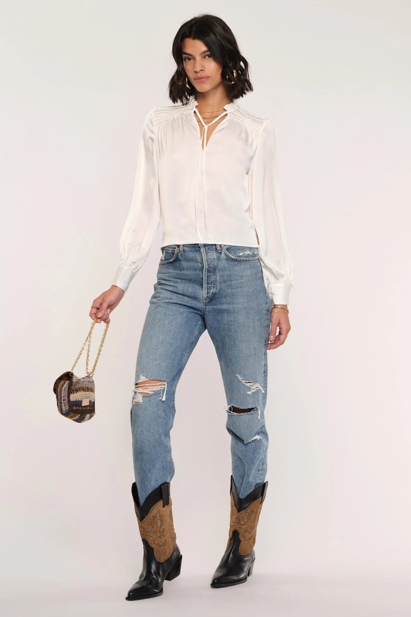 Encanto Smocked Shoulder Blouse