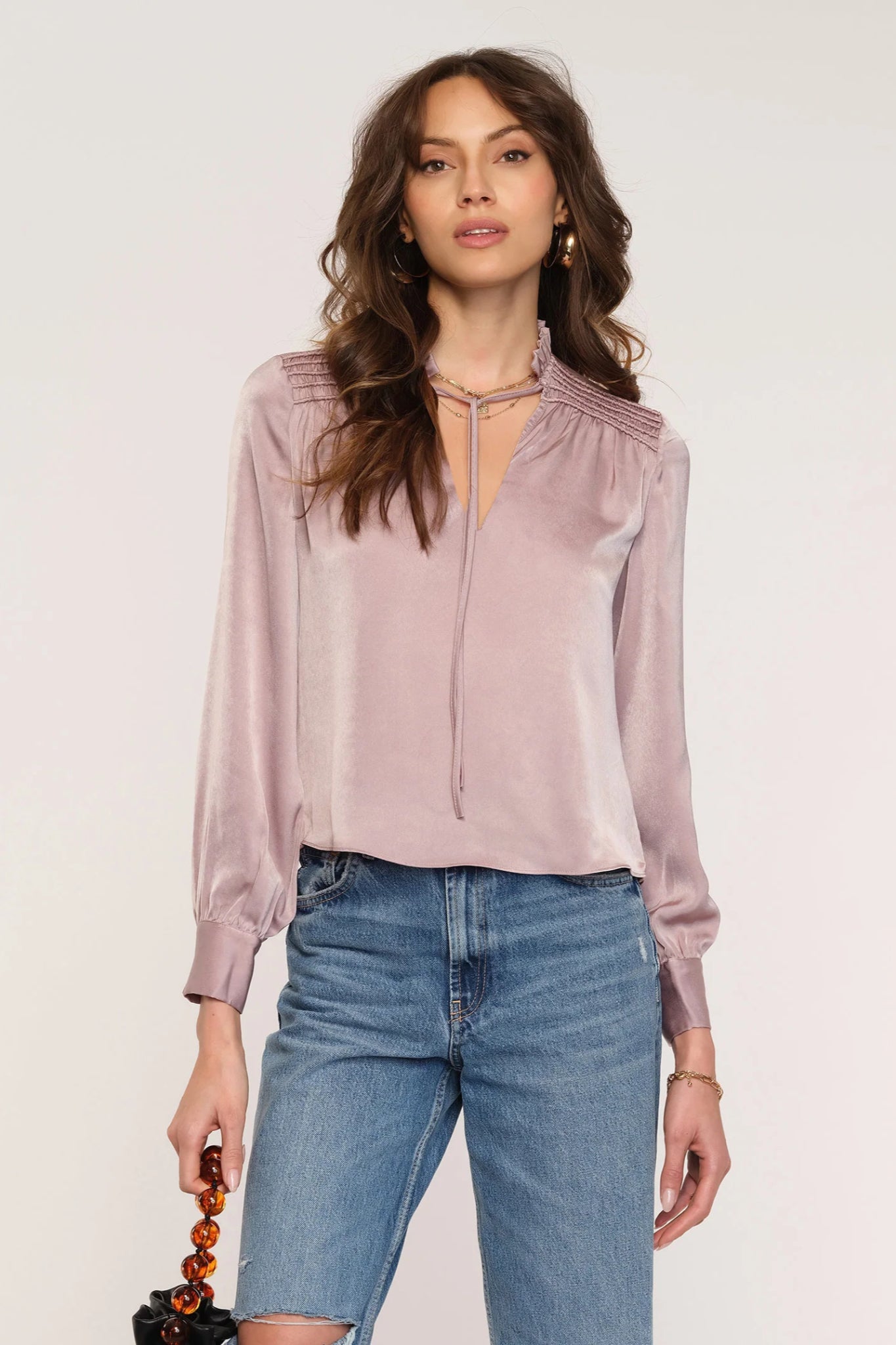 Encanto Smocked Shoulder Blouse