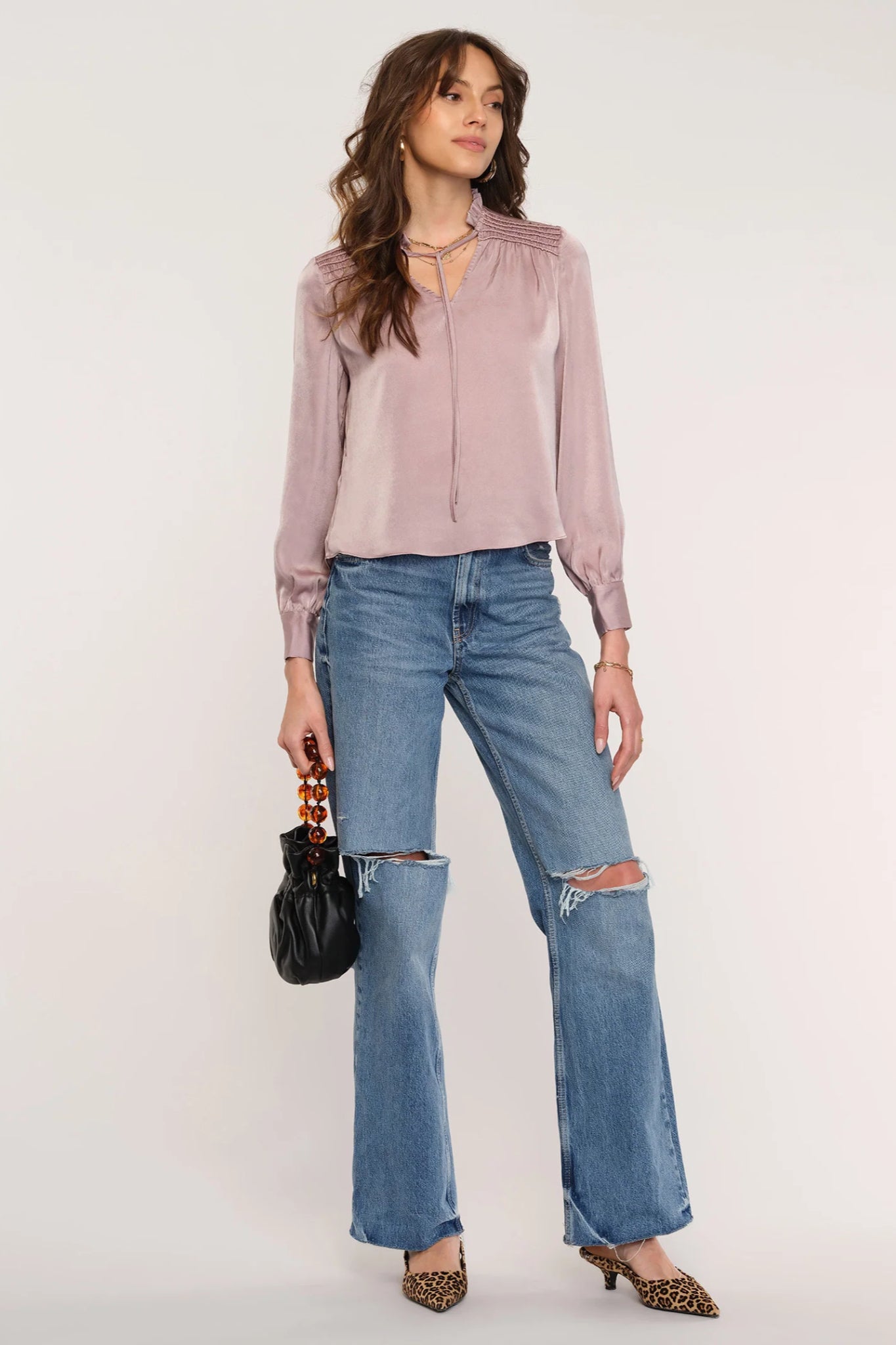 Encanto Smocked Shoulder Blouse