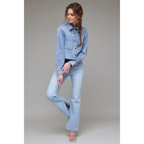 Envie Soft Denim Crop Shirt