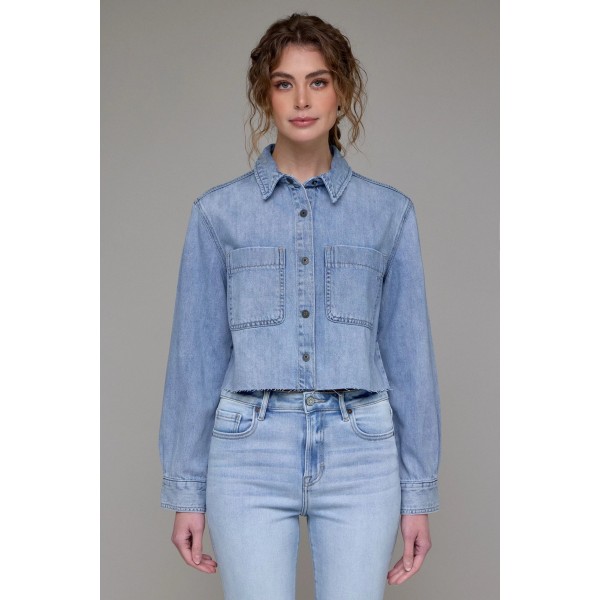 Envie Soft Denim Crop Shirt