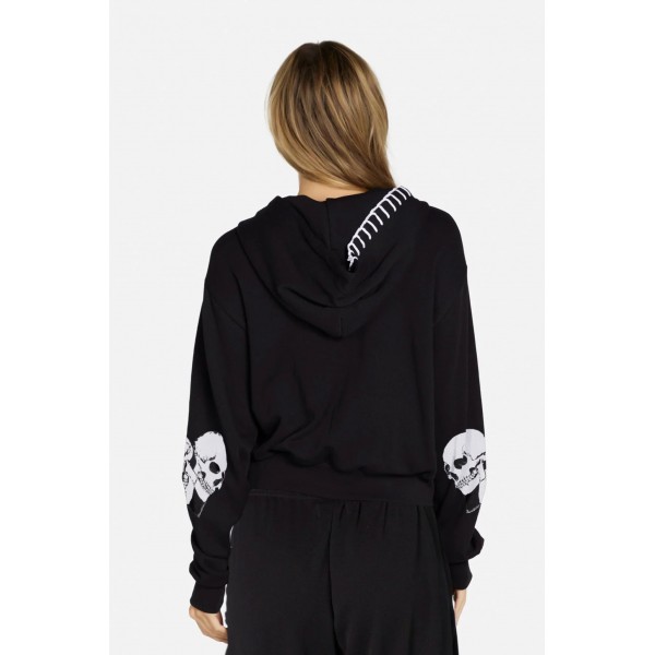Metro Skull Heart Zip Hood