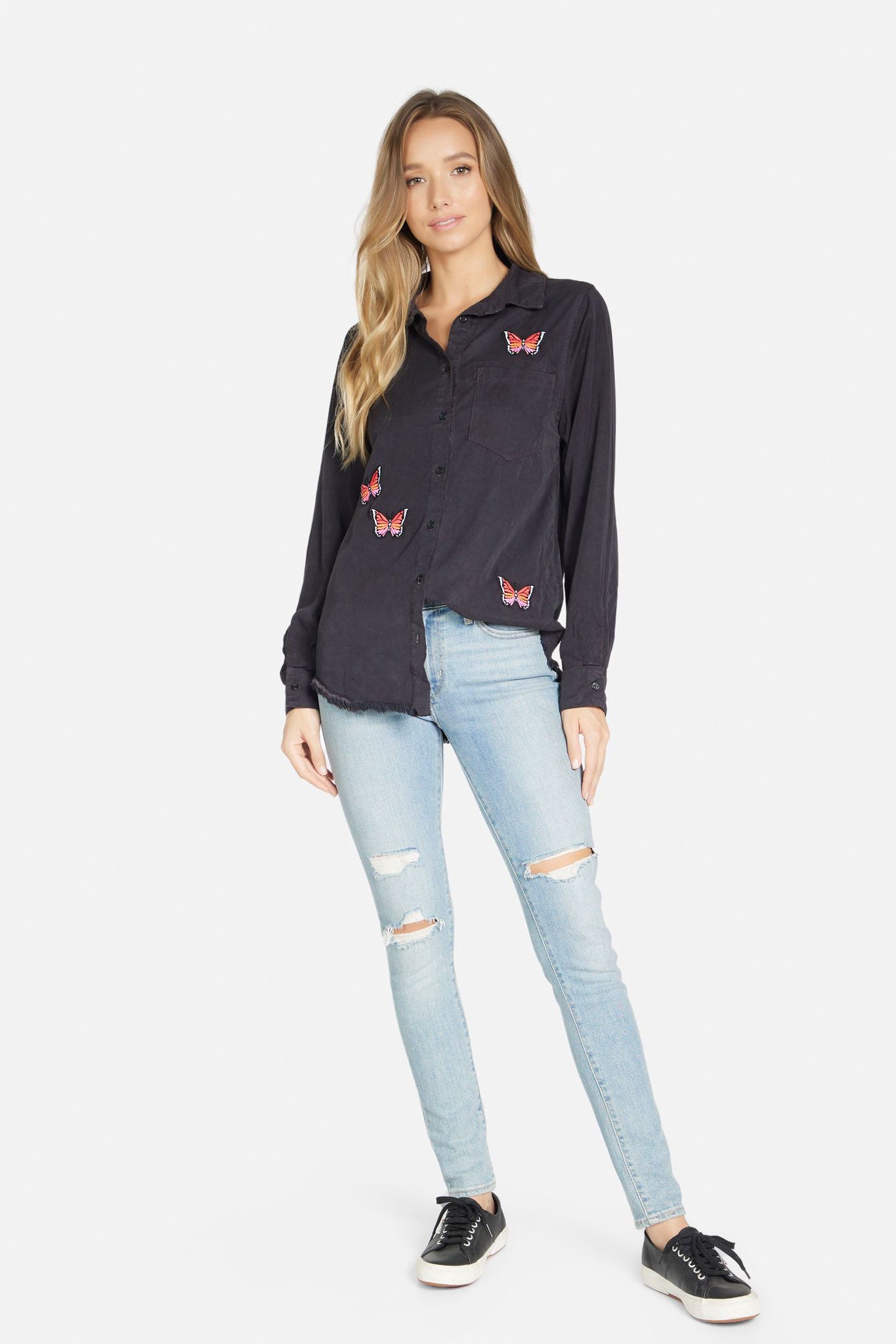 Perle Soie Butterfly Button Down