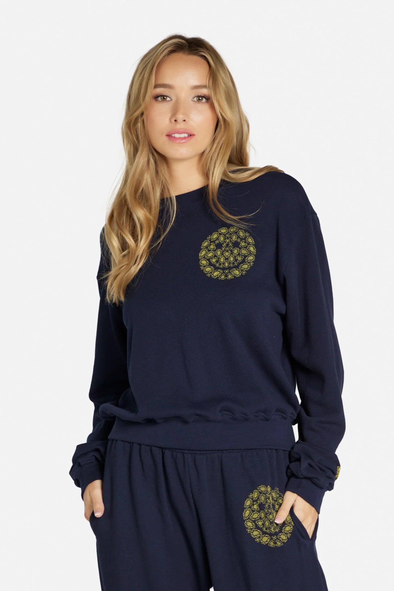 Allure Diamond Happy Face Sweat Shirt