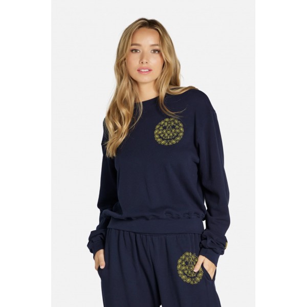 Allure Diamond Happy Face Sweat Shirt