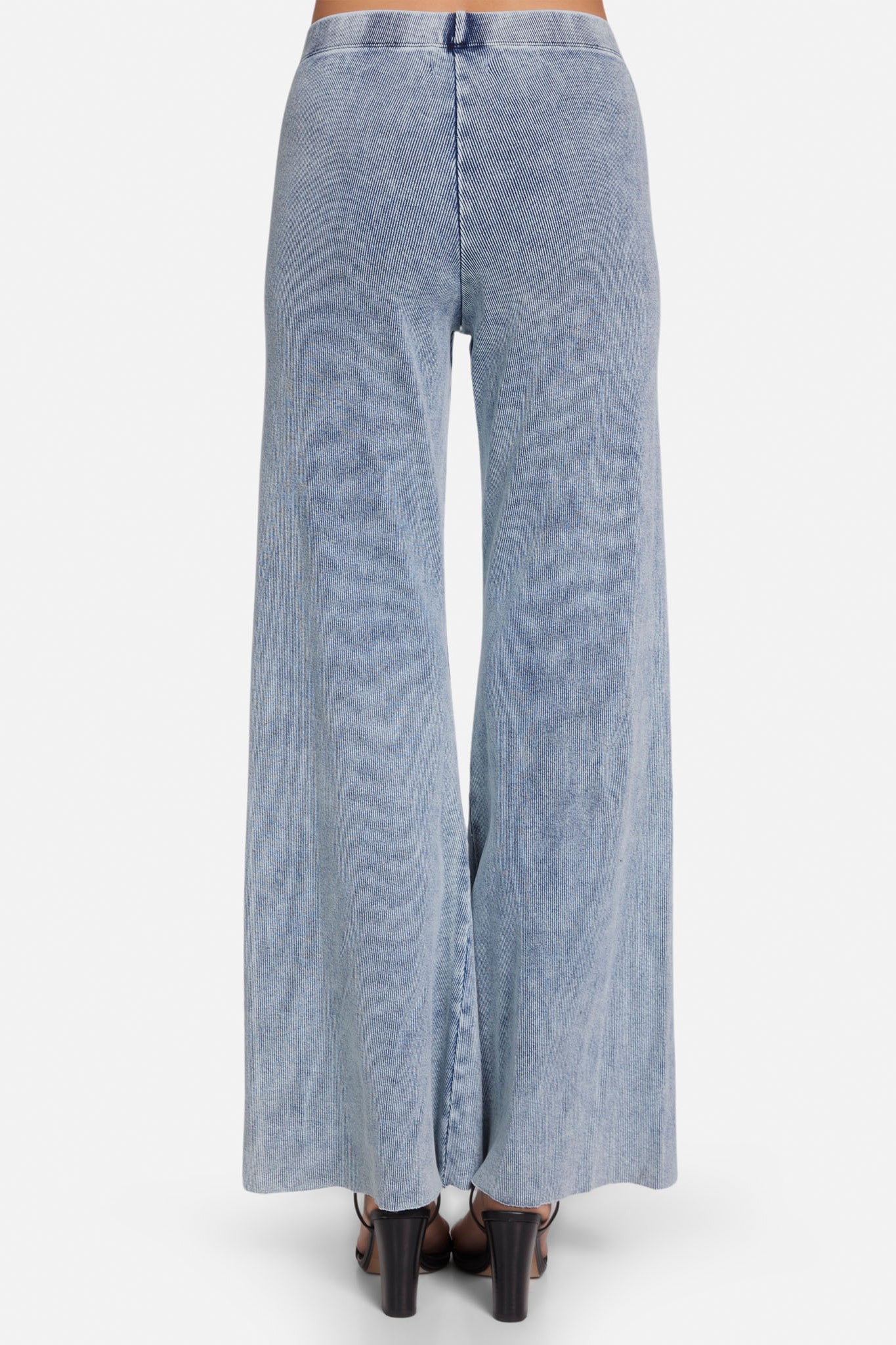 Velvet Glow Rib Denim Flare Pant