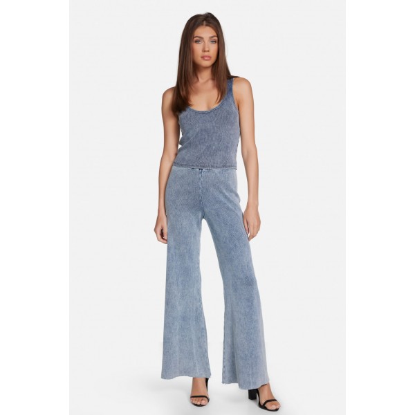 Velvet Glow Rib Denim Flare Pant