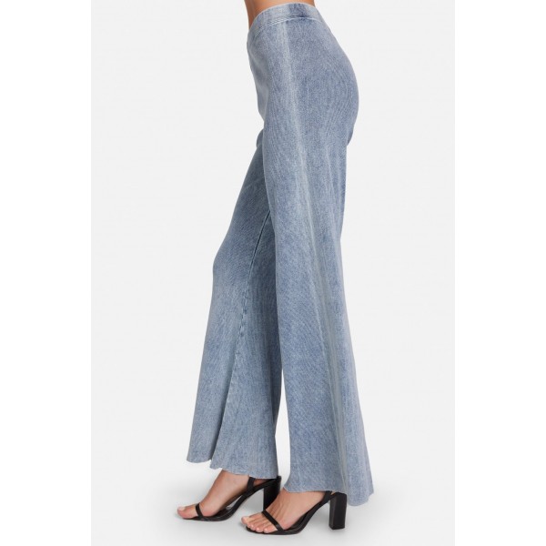 Velvet Glow Rib Denim Flare Pant