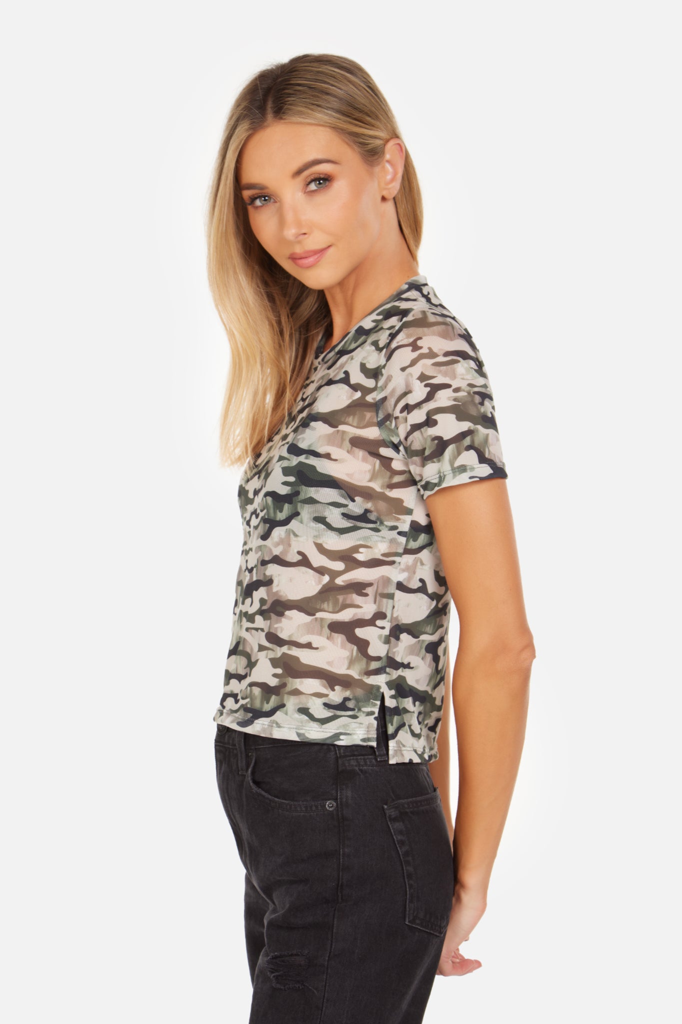 Fuego Cielo Camo Mesh Tee