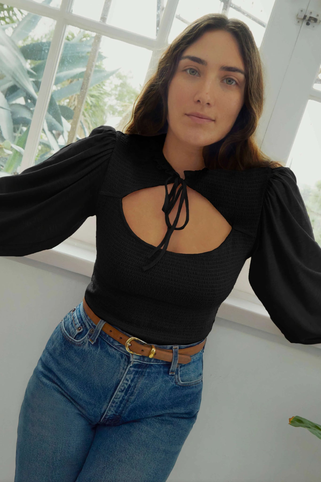 Fresh Rush Smocked Tie Top