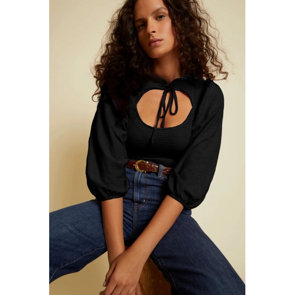 Fresh Rush Smocked Tie Top