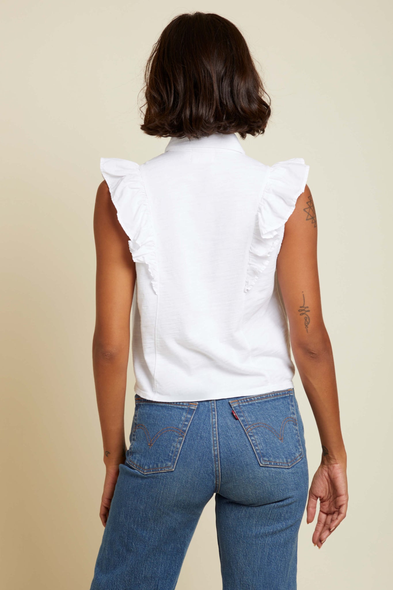 Urban Ruffle Button Top