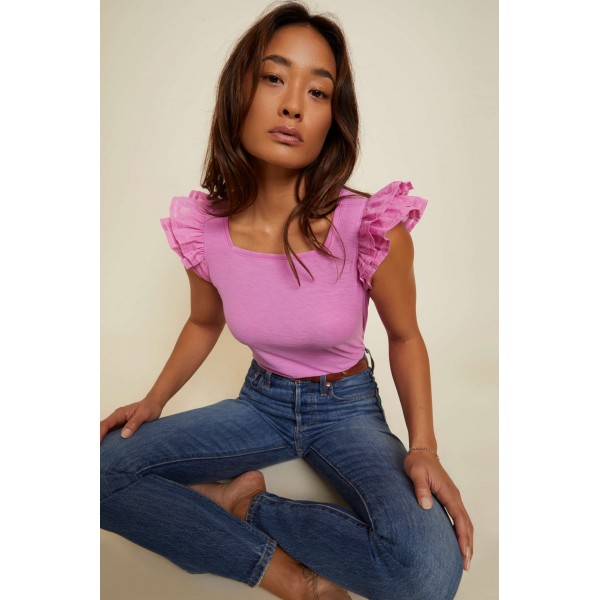 Élite Square Neck Ruffle Top