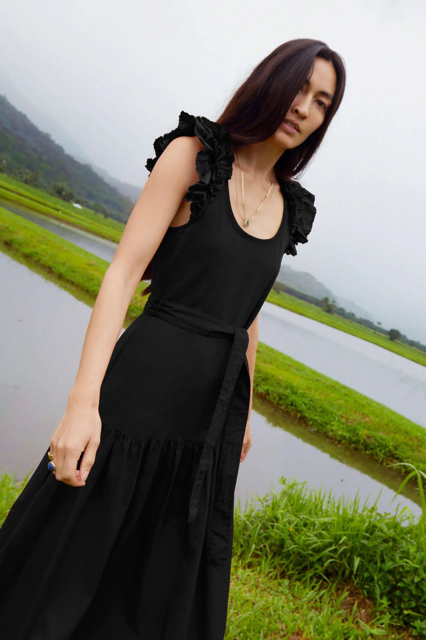 Cosmic Flow Frilly Dress