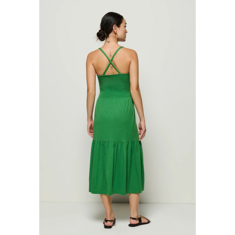 Flash Smocked Midi Dress