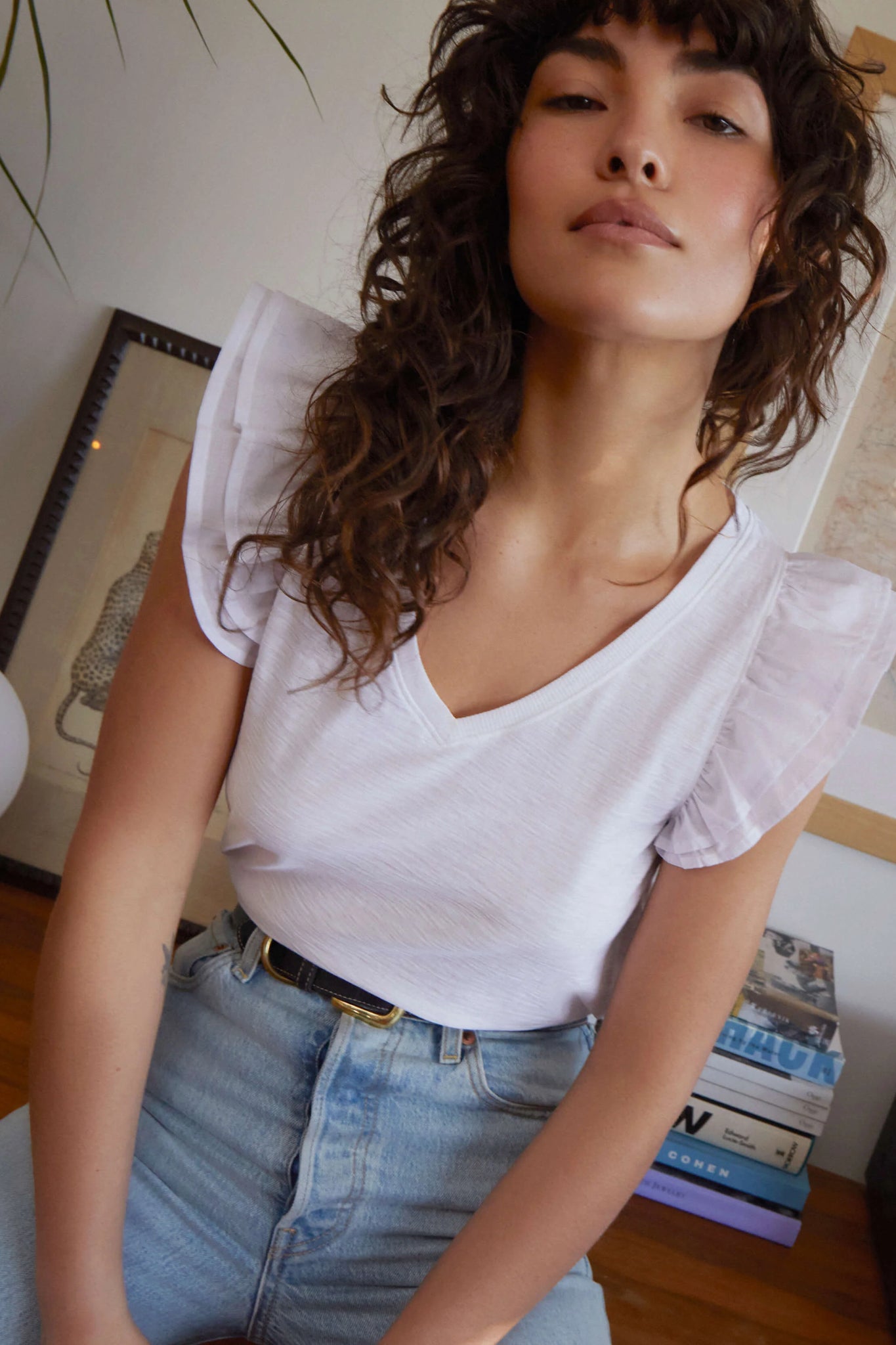 Belle Luxe Contrast Ruffle Tank