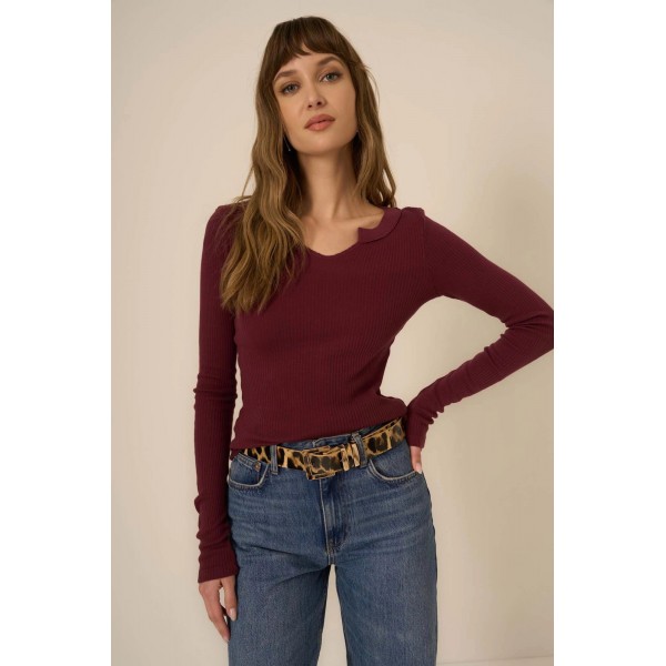 Tone Comeback Notch Neck Long Sleeve