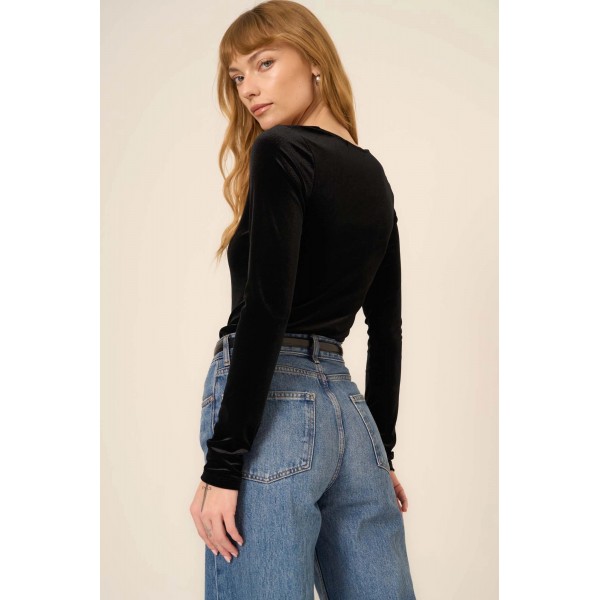 Fresh Rush Come True Square Neck Velvet Long Sleeve