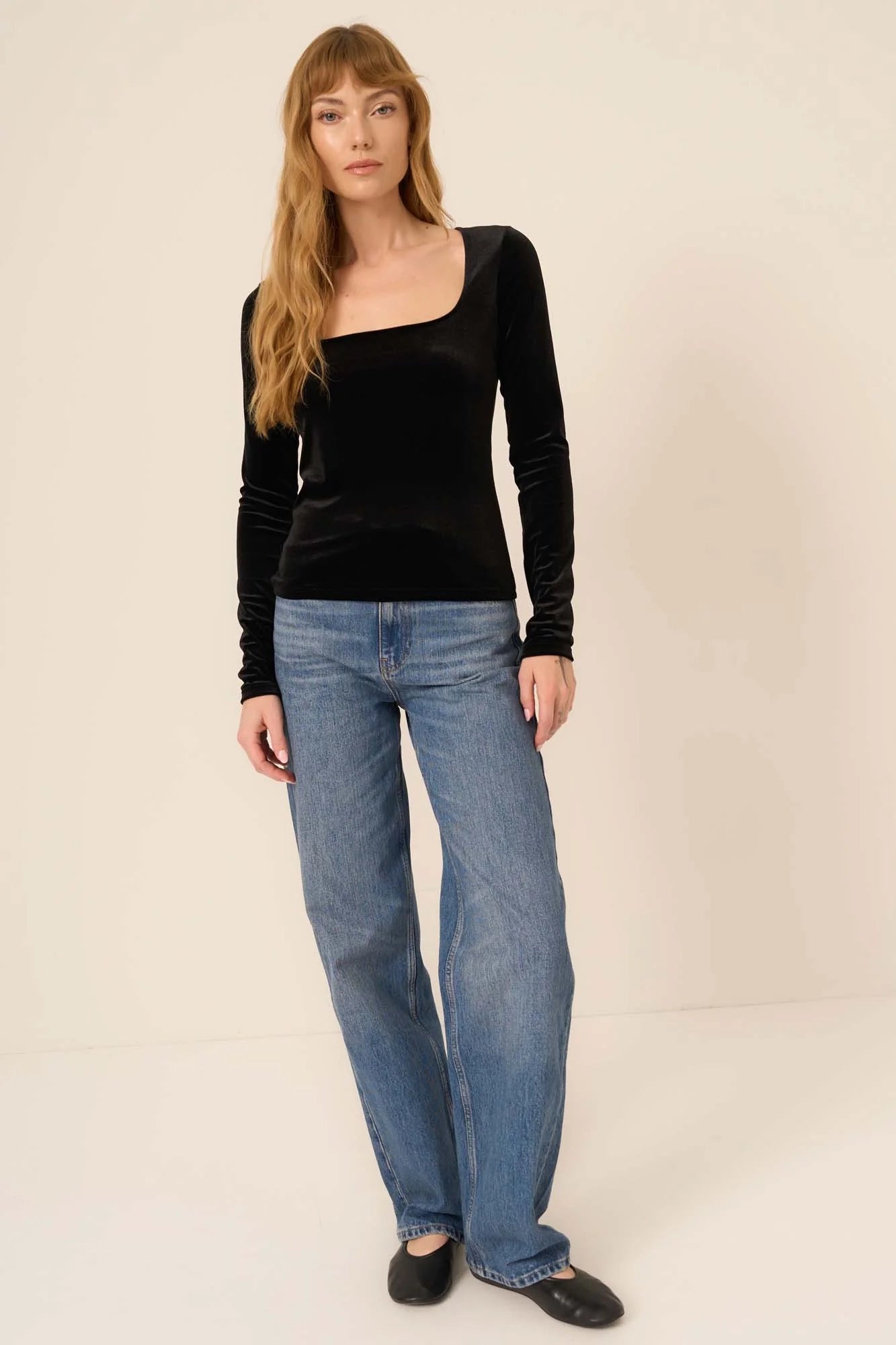 Fresh Rush Come True Square Neck Velvet Long Sleeve