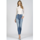 Moda Double Button Skinny Jean