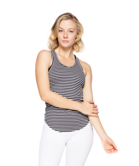 Core Racer Back Stripe Rib Tank