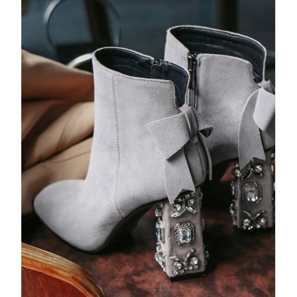 Vogue Crystal Suede Heels