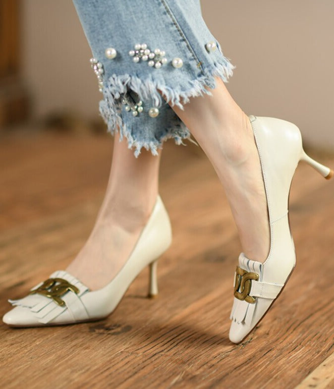 Flamme Leather Heels