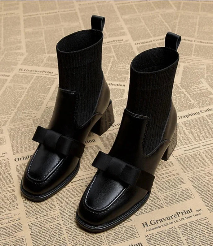 Crimson Vibe Bow Boots