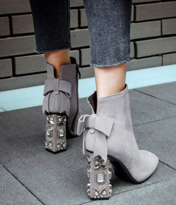 Vogue Crystal Suede Heels